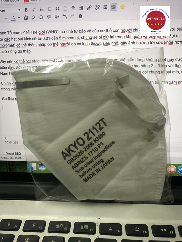  Khẩu trang chống bụi mịn PM 2.5 Akyo 2112T Made in Japan